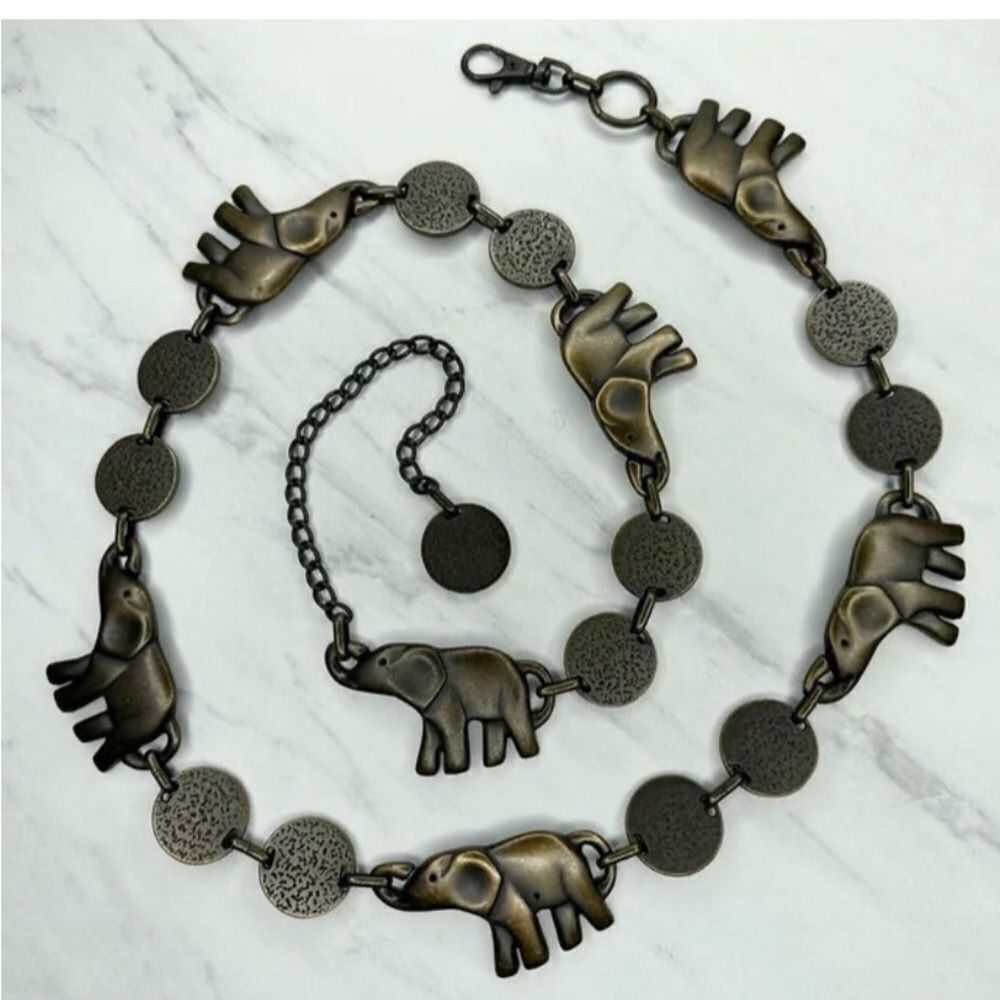 Calypso Metal Elephants Chain Women Belt One Size